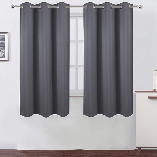 LEMOMO Grey Thermal Blackout Curtains/42 x 63 Inch/Set of 2 Panels Room by Lemomo