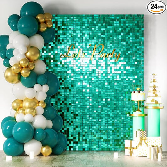 COKAOBE Emerald Green Shimmer Wall Backdrop, Photo Backdrops by COKAOBE