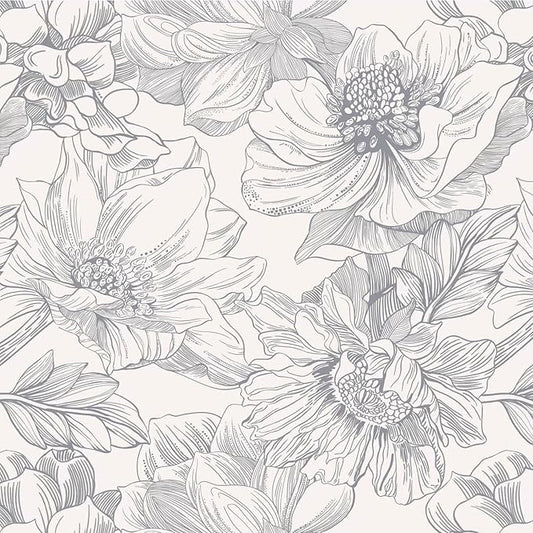 Ismoon Vintage Floral Wallpaper Peel and Stick Beige and Gray Contact Paper by Ismoon