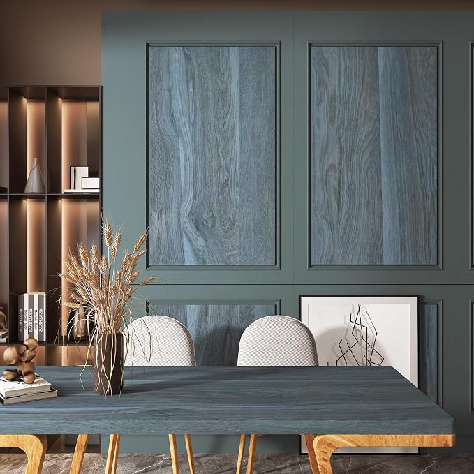 BOMENG Large Blue Wood Contact Paper Peacock Wallpaper Stick and Peel - Image 4