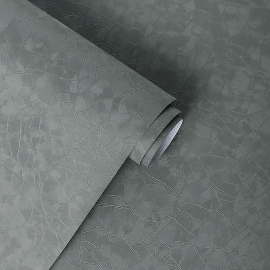 Yasinet Peel and Stick Wallpaper Removable Wallpaper Modern Grey-Green Embossed by Yasinet
