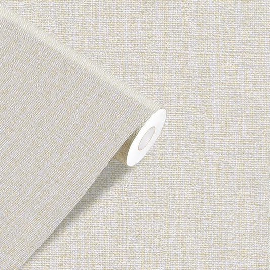 Yancorp 32.8ft Cream Textured Fabric Wallpaper Faux Grasscloth Beige Peel and by YancorpHomeDecor