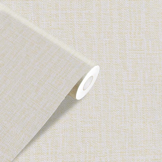 Yancorp 10ft Textured Fabric Cream Wallpaper Faux Grasscloth Beige Peel and by YancorpHomeDecor