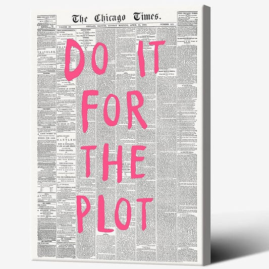 Liyark Retro Black And White Chicago Newspaper Poster Pink Trendy Preppy by Liyark