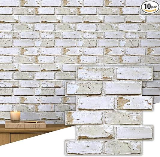 Commomy 10 Pcs 3D Brick Peel and Stick by CommomyDecor