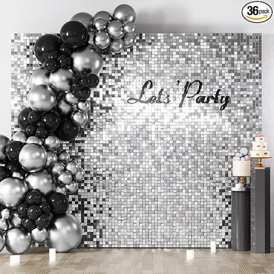 COKAOBE Silver Shimmer Wall Backdrop, Photo Backdrops by COKAOBE