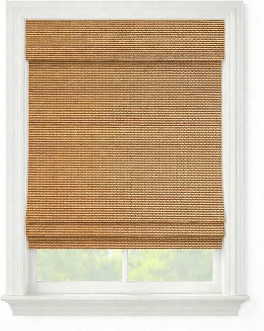 Cordless Woven Wood Roman Shades, Bamboo Shades Sizes 20 to 72 Wide and 24 to by FirstRateBlinds