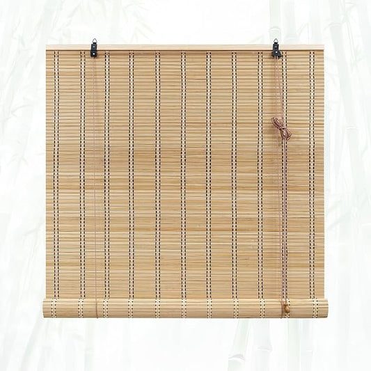 Glimer Bamboo Blinds for Interior Windows, Natural Roll Up Bamboo Shades for by Glimer