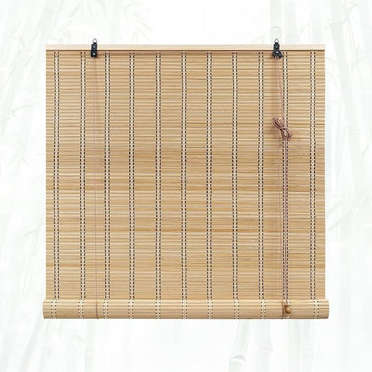 Glimer Bamboo Blinds for Interior Windows, Natural Roll Up Bamboo Shades for by Glimer