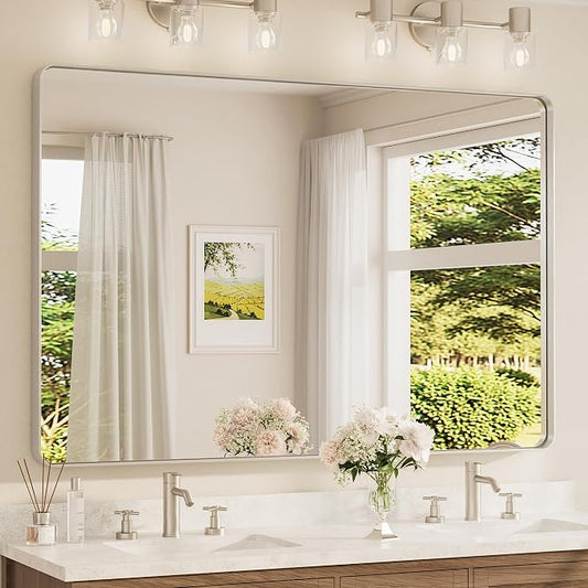 TETOTE 60 x 40 Inch Brushed Nickel Mirror by TETOTE