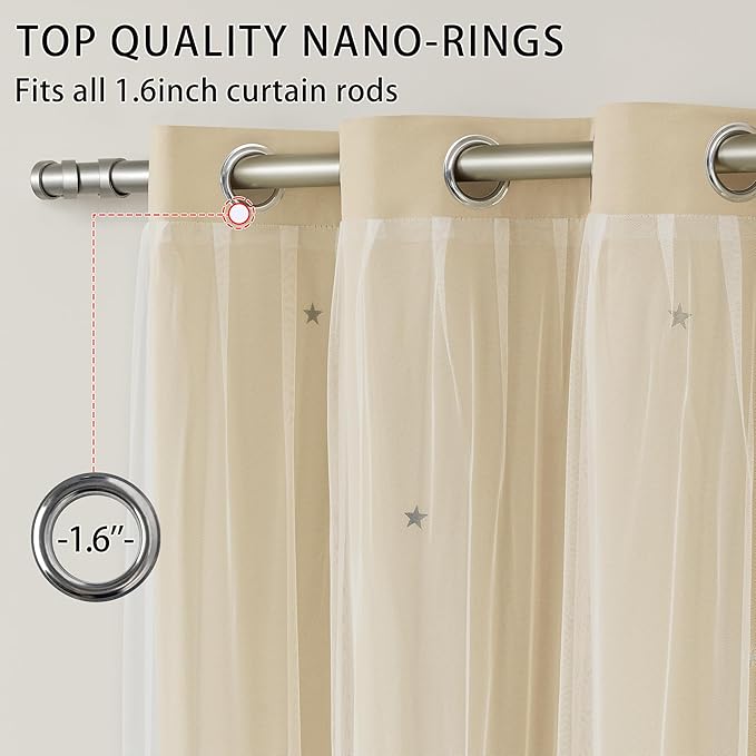 XiDi Curtains for Bedroom Decor Beige34/54/1 - Image 2