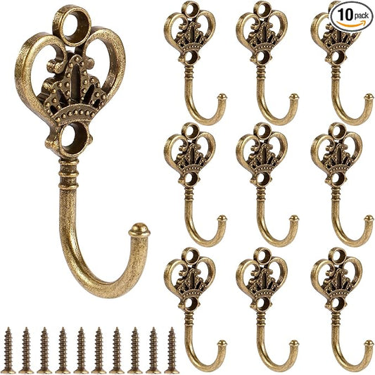 10 PCS Vintage Metal Wall Hooks, Bohemian Decorative Hook by XHIPY