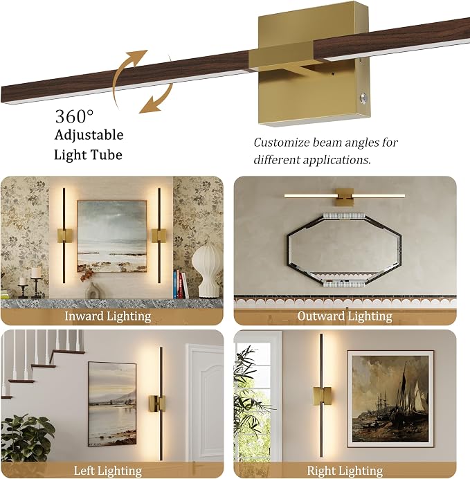 Rayogale 32 Inch Rechargeable Battery Operated Wall Sconce Set 2, 8000mAh - Image 2