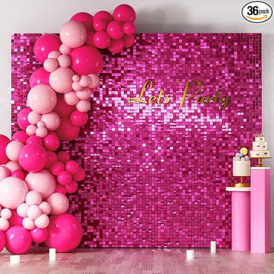 COKAOBE Hot Pink Shimmer Wall Backdrop, Photo Backdrops by COKAOBE