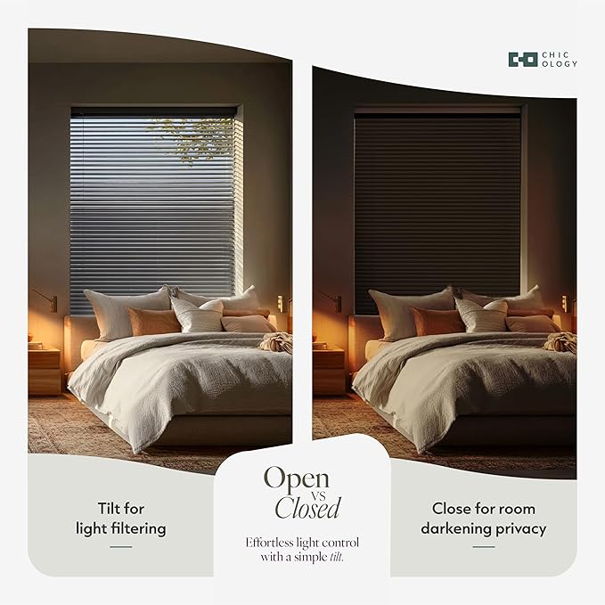 CHICOLOGY Cordless Mini Blinds for Indoor Windows, 22.5" W x 60" H, Light - Image 6