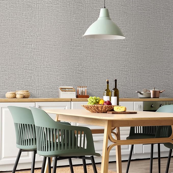 WADILE Grasscloth Peel and Stick Wallpaper 23.6in x 472in, Textured Contact - Image 4