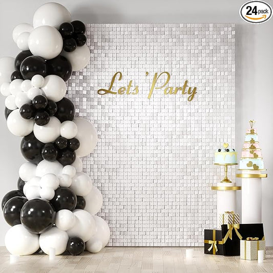 COKAOBE Matte White Sequin Wall Backdrop, Photo Backdrops by COKAOBE