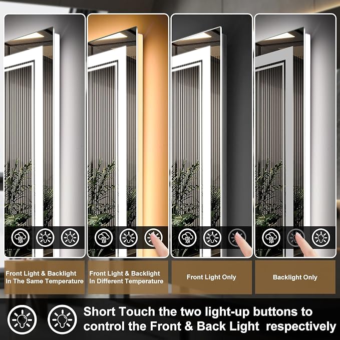 Ratsamee 48x36 Inch LED Bathroom Mirror - Image 4