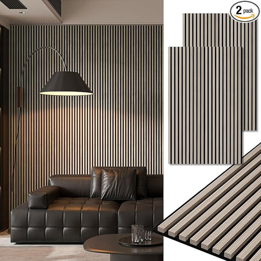 Art3d 2-Pack 48" x 24" Acoustic Wood Panels by Art3d