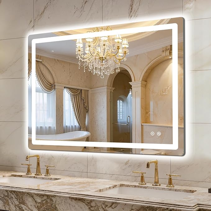 LED Bathroom Mirror, Smart Anti-Fog, Stepless Dimmable by LawadaMirror