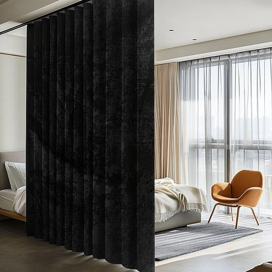 Room Divider Curtains for Ceiling Track Rod, 100% Blackout Ceiling Track by RoomDarkning