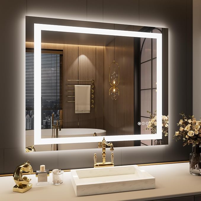 LOAAO 30"x38" LED Bathroom Mirror by LOAAO