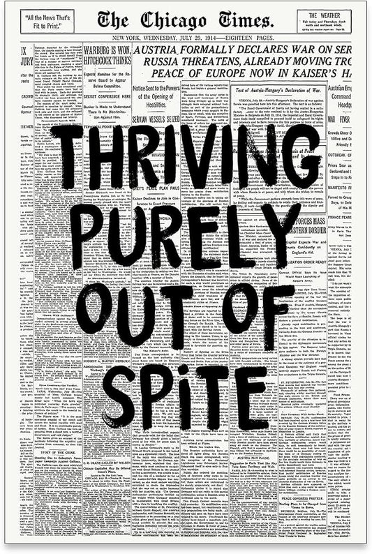 noxozoqm Black And White Newspaper Poster Fashion Fun Motivational Quote Wall by Unknown