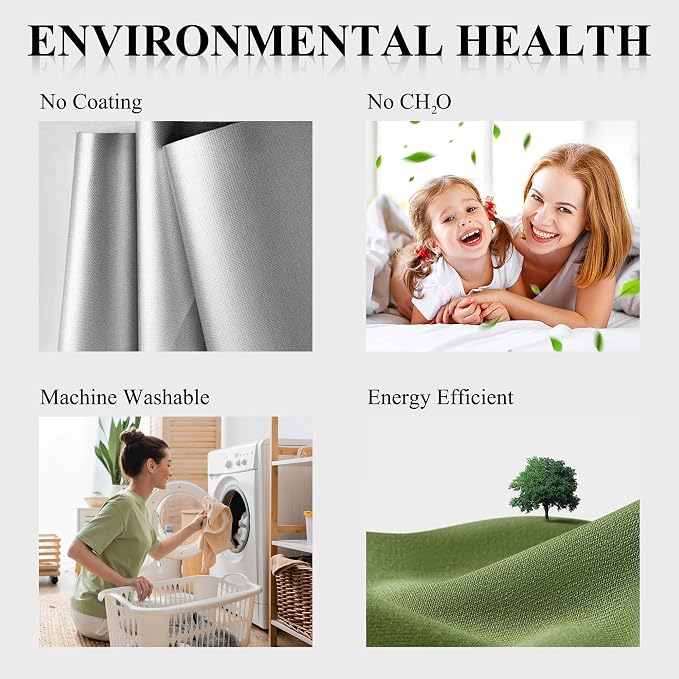 RYB HOME 100% Blackout Curtain for Sliding Glass Doors/Bedroom/Living Room - Image 8