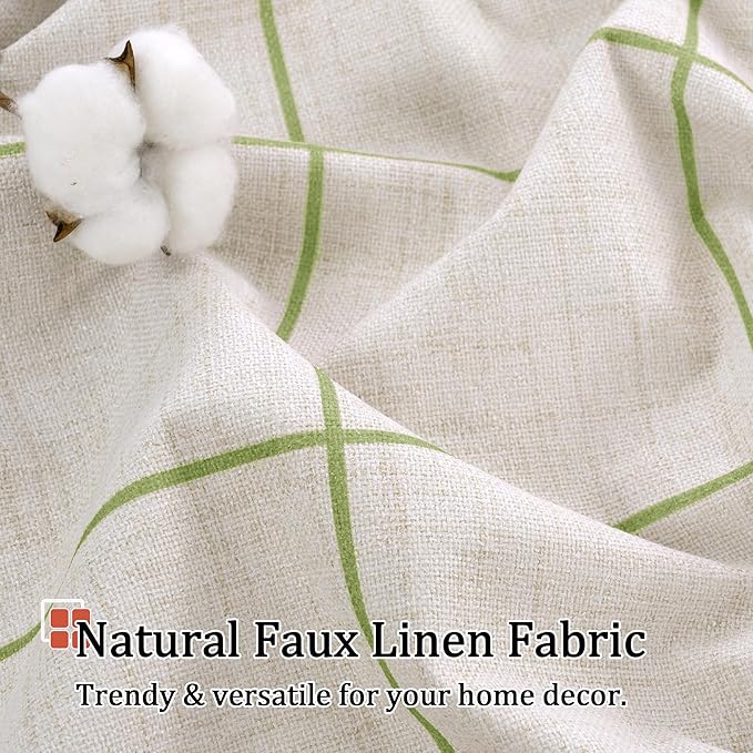Lajode Sage Green Plaid Curtains Pattern Printed 90 Inches Long - Image 5