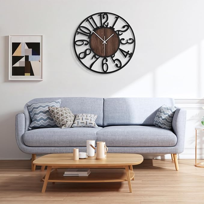 Large Wall Clock for Living Room Decor, 14 Inch Non Ticking Silent, Battery - Image 5