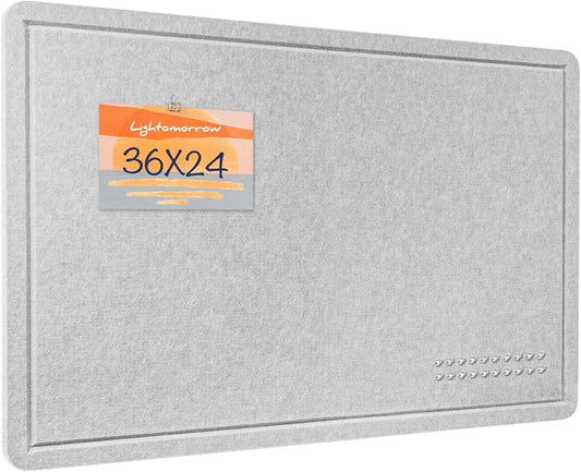 Lightomorrow Bulletin Board, 36 x 24 Inches Felt Pin Board, Cork Alternative by Lightomorrow