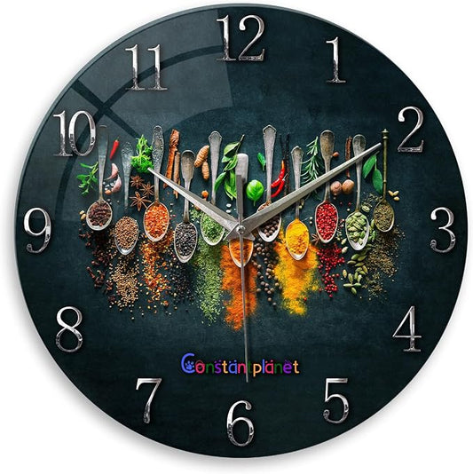 Kitchen Wall Clocks Battery Operated 14 Inches Glass Decorative Clocks by Constantplanet%E6%97%97%E8%88%B0%E5%BA%97