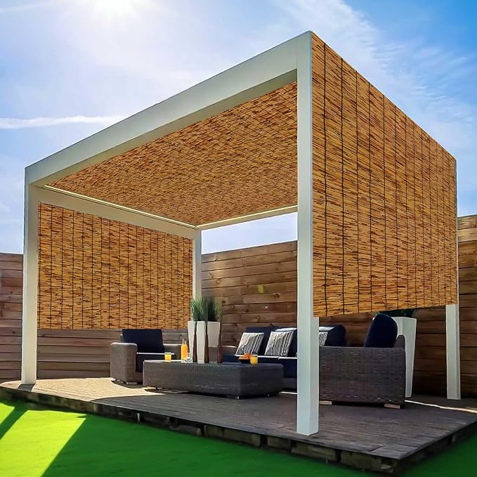 Reed Fencing Rolls, Patio Privacy Screen 5 Feet High, Decorative Bamboo Fence - Image 5