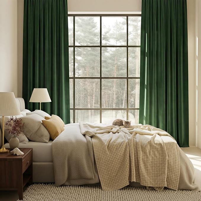 NICETOWN Green Velvet Curtains 120 inches - Image 8