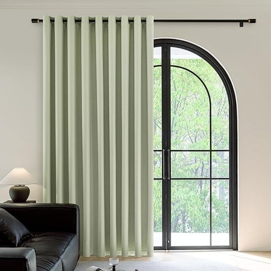 FMFUNCTEX 100% Green Blackout Patio Sliding Glass Door Curtains 84 inch Length by Fmfunctex