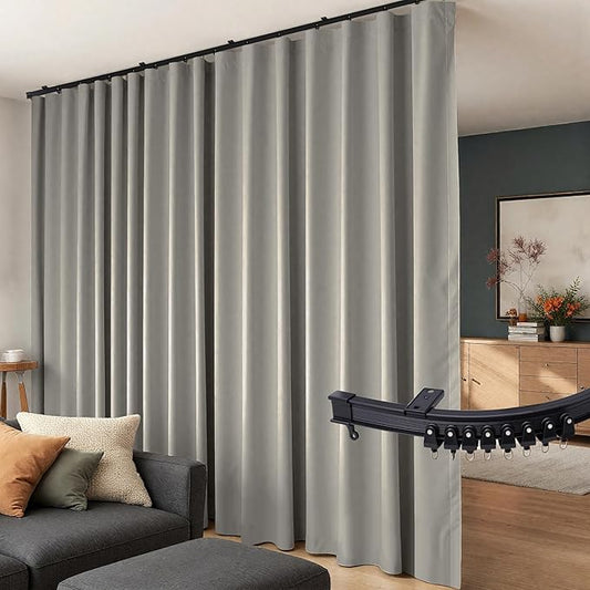 Room Divider Curtains Flexible Ceiling Tracks set Curtain track Ceiling Mount by Hoeflife
