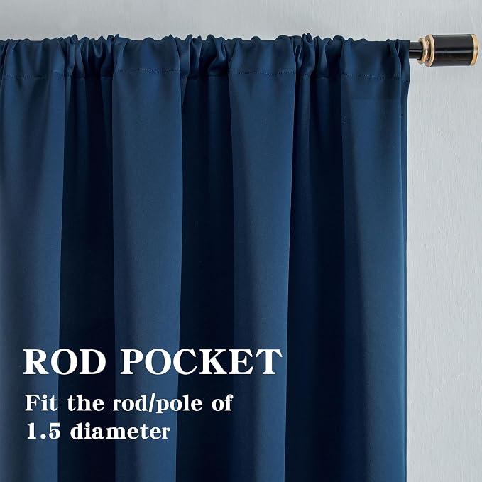 IGEMAEVE Blackout Curtains 96 Inch Length 2 Panels Set, Rod Pocket Energy - Image 2
