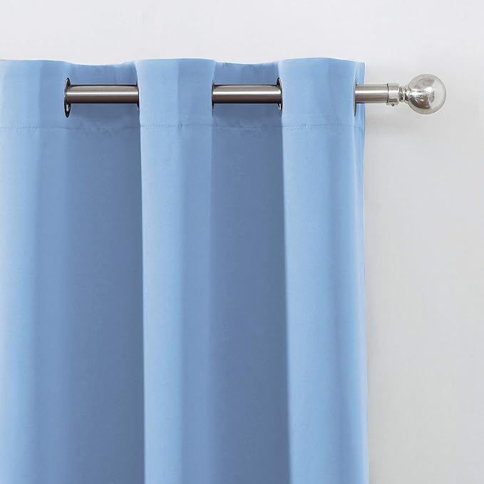 LEMOMO Sky Blue Thermal Blackout Curtains/52 x 63 Inch/Set of 2 Panels Room - Image 7