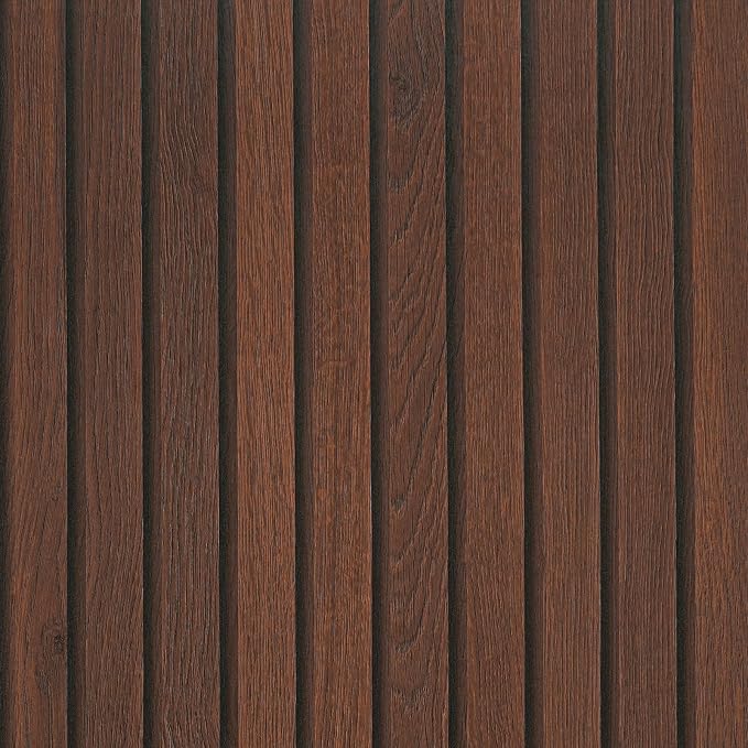 VEELIKE Walnut Wooden Slat Wallpaper Peel and Stick Waterproof Dark Wood by VEELIKE