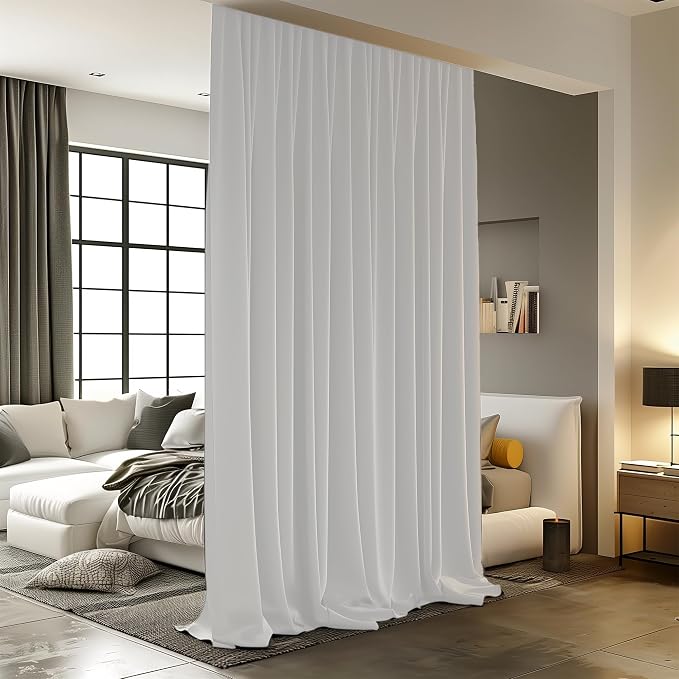 Room Divider Curtains for Rod, 15 ft Wide x 9 ft Tall, 1 Panel by RoomDarkning