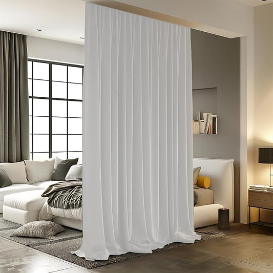Room Divider Curtains for Ceiling Track Rod, 4.3 ft Wide x 10 ft Tall by RoomDarkning