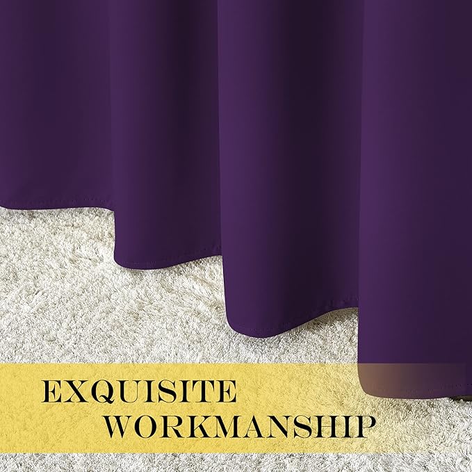 NICETOWN Privacy Room Divider Curtain Thermal Blackout Curtain for Patio Door, Living Room, Bedroom Partition and Shared Office Space, 1 Grommet Panel, Royal Purple, 100 inch x 108 inch Long