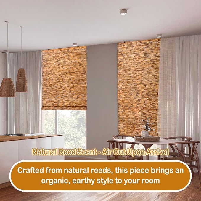 DoubleFill 2 Pcs Bamboo Shades Outdoor Reed Roll Up Blinds 48 W x 72 H Blackout - Image 5