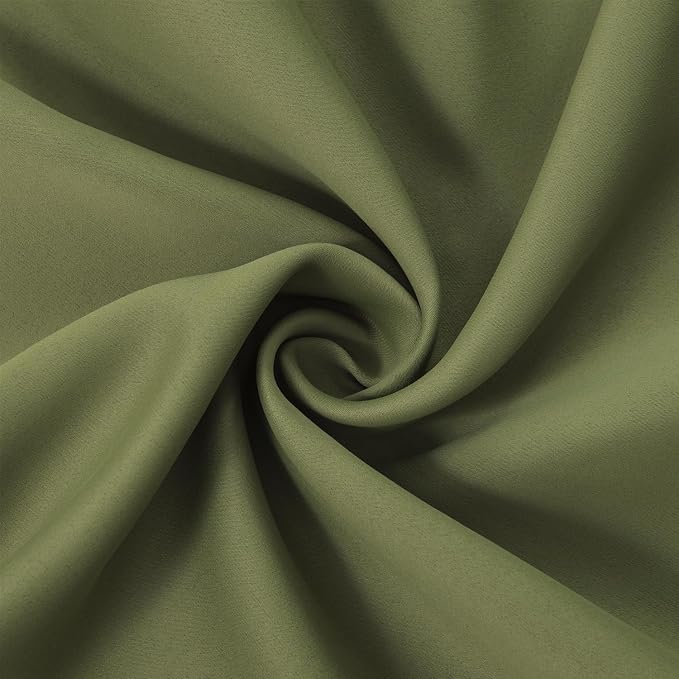 LEMOMO Olive Green Blackout Curtains/52 x 84 Inch Long/Set of 2 Curtain - Image 5