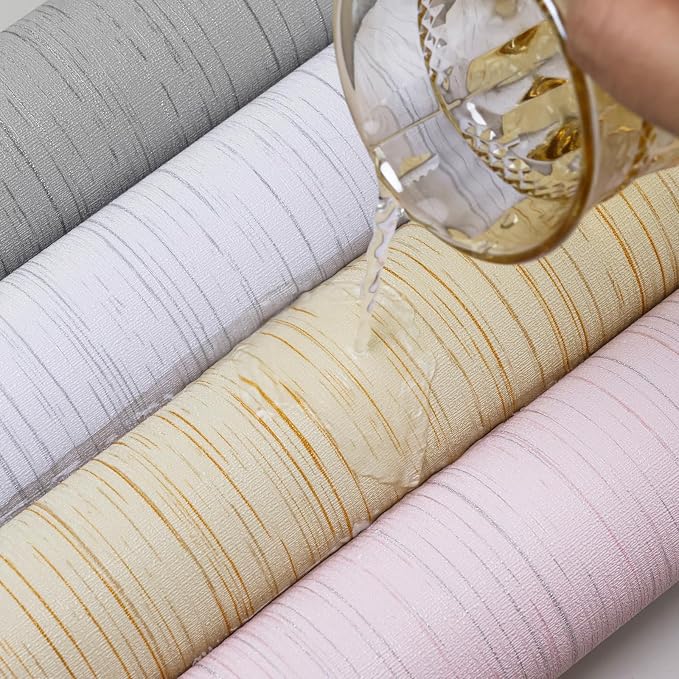 Grey Grasscloth Peel and Stick Wallpaper Texture Contact Paper A Set of 15.7" X - Image 2