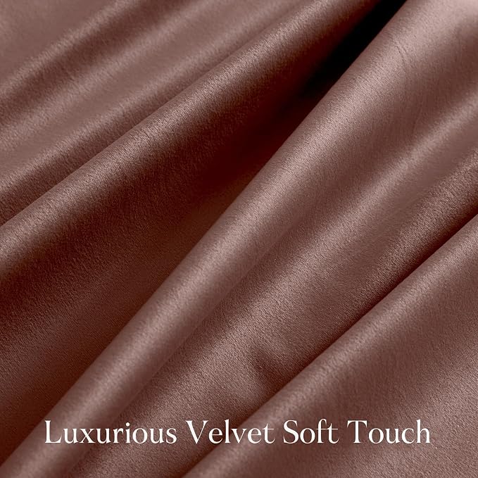 NICETOWN Dusty Rose Pink Velvet Curtains 84 inches Long- Blackout Curtains - Image 5
