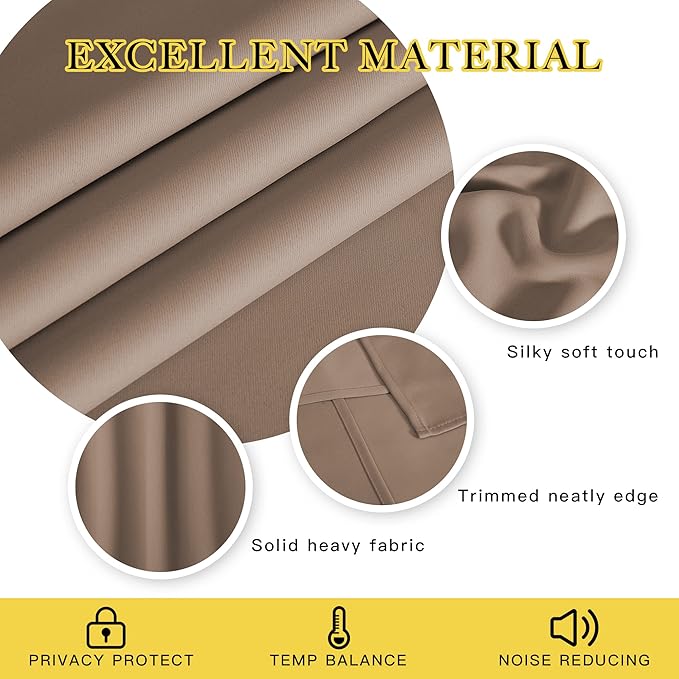 NICETOWN Blackout Blinds for Patio Door - Sliding Door Insulated Blackout Curtains, Extra Wide Curtain for Villa/Hall/Parlor (100 inches W x 84 inches L, Cappuccino)