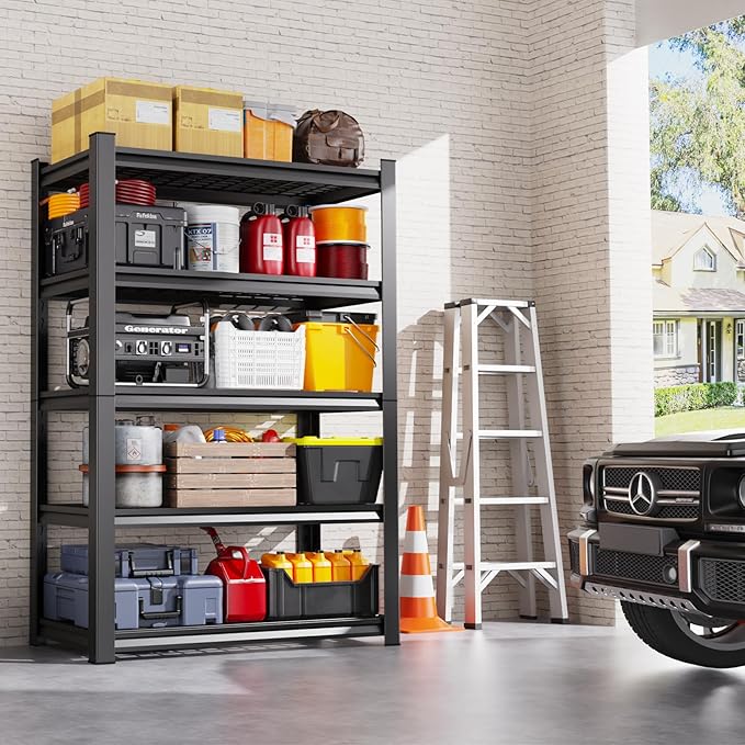 Set of 3 71"H Garage Shelving-3000LBS 5 Tier Storage Shelves,Adjustable Heavy Duty Metal Shelving Unit and Storage Large Wire Rack,Utility Steel Shelf For Shop Warehouse Industrial Pantry 71"x35"x16"