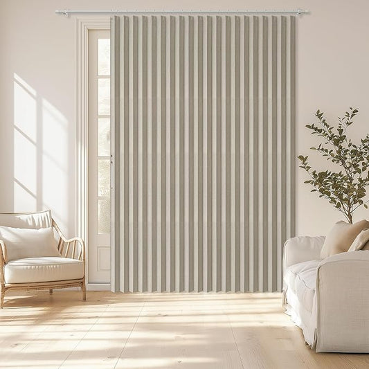AJAZZ Blackout Accordion Door Curtain 98"x106" Cream White by AJAZZ
