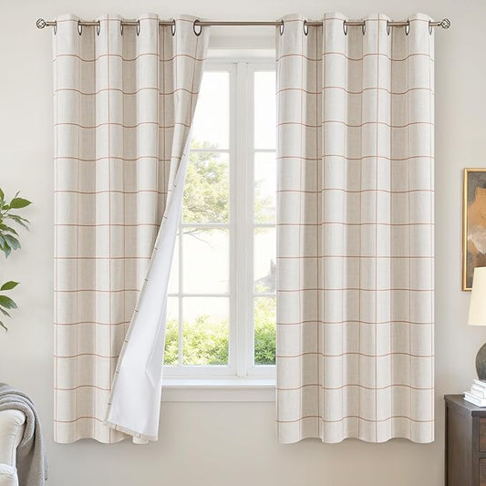 Lajode Linen Blackout Curtains for Bedroom by Lajode